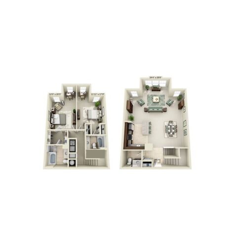 Town home floor plan B3E